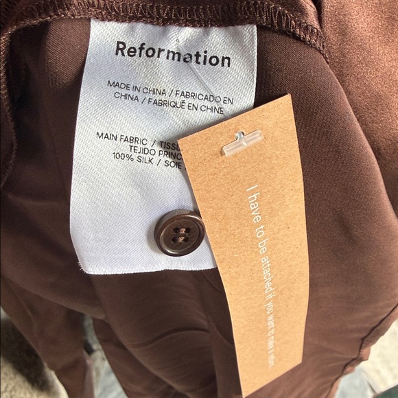 Reformation brown silk mini dress - Picture 12 of 13